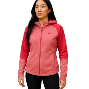 Under Armour cold gear loose fit zip up activity hooded jacket size XS